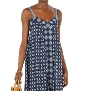 New! Michael Kors Womens Dress Blue Size XXS Shift Asymmetrical Printed $175